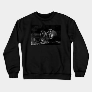 monkey family, black and white Crewneck Sweatshirt